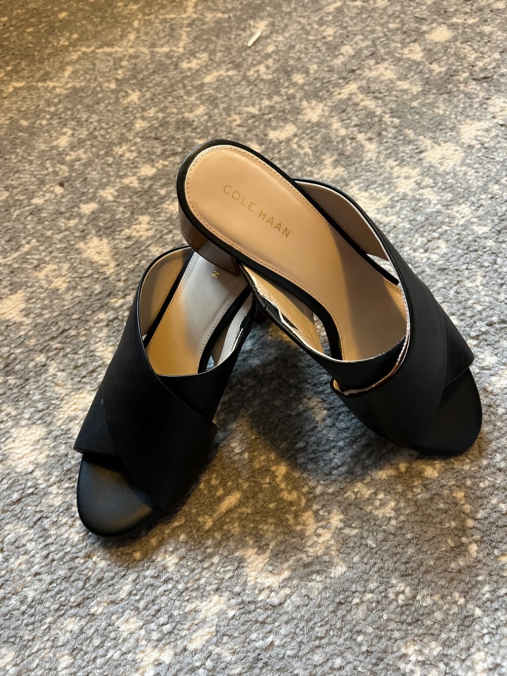 Cole Haan Black Crisscross Slip-On Mules - Picture 2 of 11